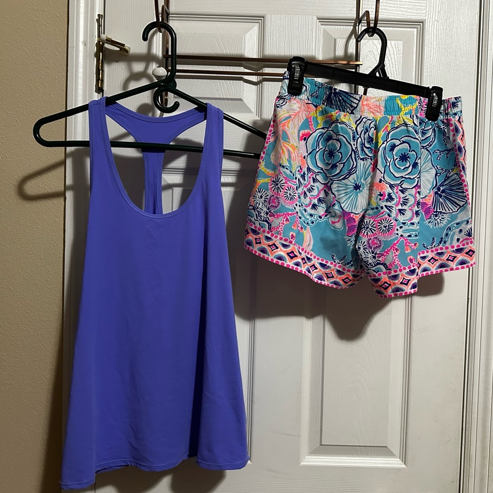 Brand New Lilly Pulitzer Purple tank and different color short